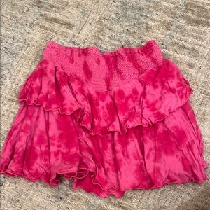 FBZ Girls Pink Ruffled Tie Dye Mini Skirt